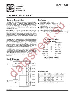 ICS9112AF-17LFT datasheet  